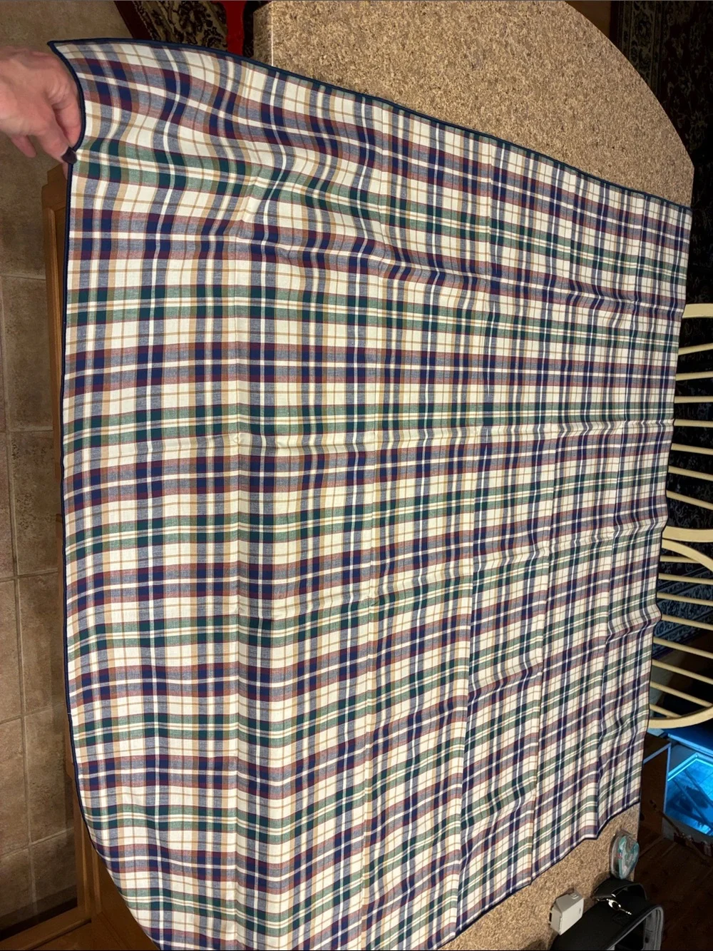 Longaberger Woven Traditions Plaid Fabric Square SMELLS MUSTY